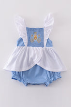 Load image into Gallery viewer, Blue Cinderella smocked girl bubble
