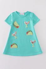 Load image into Gallery viewer, Mint taco mojito sequin mom&amp;me dress
