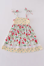 Load image into Gallery viewer, Daisy floral print lace girl ruffle dress
