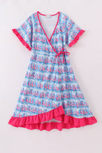 Load image into Gallery viewer, Blue sailboat serenade print mom&amp;me dress
