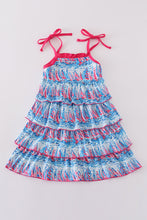 Load image into Gallery viewer, Blue sailboat serenade print mom&amp;me dress
