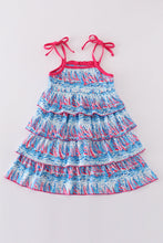 Load image into Gallery viewer, Blue sailboat serenade print mom&amp;me dress
