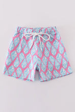 Load image into Gallery viewer, Blue ribbon charm boy swim trunks
