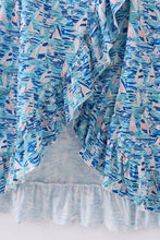 Load image into Gallery viewer, Blue ocean regatta print mom dress
