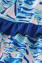 Load image into Gallery viewer, Blue ocean regatta print girl dress
