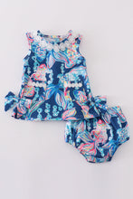 Load image into Gallery viewer, Blue breeze whimsy girl bloomer set
