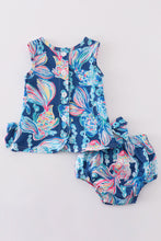 Load image into Gallery viewer, Blue breeze whimsy girl bloomer set
