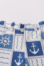 Load image into Gallery viewer, Blue sail boats checkered boy set
