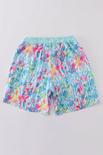 Load image into Gallery viewer, Mint rainbow splash dad swim trunks
