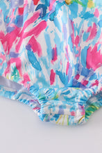 Load image into Gallery viewer, Mint rainbow splash 2pc girl swimsuit
