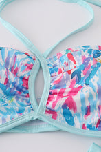 Load image into Gallery viewer, Mint rainbow splash mom bikini
