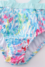 Load image into Gallery viewer, Mint rainbow splash mom bikini
