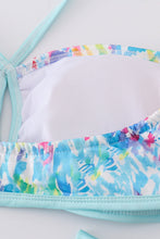 Load image into Gallery viewer, Mint rainbow splash mom bikini
