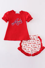 Load image into Gallery viewer, Atlanta baseball applique girl set
