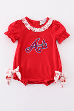 Load image into Gallery viewer, Atlanta baseball applique girl bubble
