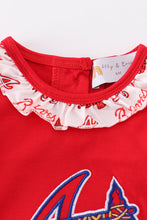 Load image into Gallery viewer, Atlanta baseball applique girl bubble
