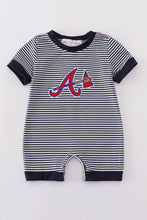 Load image into Gallery viewer, Atlanta baseball applique boy romper
