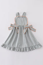 Load image into Gallery viewer, Green woven girl gingham dress
