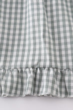 Load image into Gallery viewer, Green woven girl gingham dress
