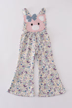 Load image into Gallery viewer, Pig floral print applique girl jumpsuit
