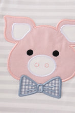 Load image into Gallery viewer, Pig applique boy bubble
