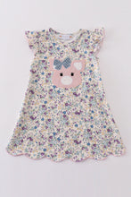 Load image into Gallery viewer, Pig floral print applique girl dress
