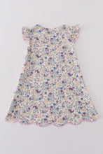 Load image into Gallery viewer, Pig floral print applique girl dress
