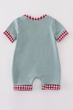 Load image into Gallery viewer, Sage plane applique boy romper
