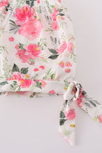 Load image into Gallery viewer, Pink bow floral print girl set
