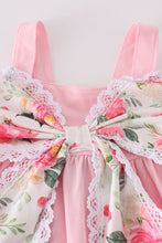 Load image into Gallery viewer, Pink bow floral print girl set
