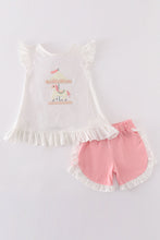 Load image into Gallery viewer, Pink bow carousel applique girl set
