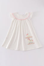 Load image into Gallery viewer, Pink carousel applique girl dress
