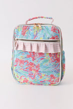 Load image into Gallery viewer, Green floral ruffle lunch bag
