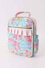 Load image into Gallery viewer, Green floral ruffle lunch bag
