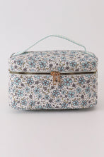 Load image into Gallery viewer, Green floral makeup bag
