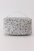 Load image into Gallery viewer, Green floral makeup bag
