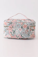 Load image into Gallery viewer, Pink floral makeup bag
