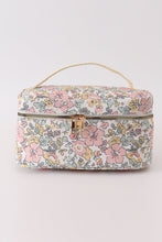 Load image into Gallery viewer, Yellow floral makeup bag
