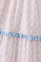 Load image into Gallery viewer, Pink bow smocked mom&amp;me tiered dress
