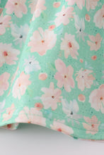 Load image into Gallery viewer, Green floral print girl bloomer set
