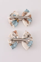 Load image into Gallery viewer, Floral print 2pc hair bow
