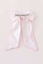 Load image into Gallery viewer, Pink bow embroidery girl hair bow
