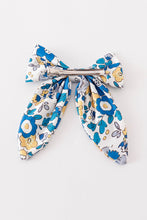 Load image into Gallery viewer, Blue floral print hair sailor bow
