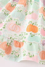 Load image into Gallery viewer, Pumpkin print ruffle girl set
