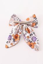 Load image into Gallery viewer, Coral floral print hair sailor bow
