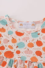 Load image into Gallery viewer, Orange pumpkin print girl ruffle set
