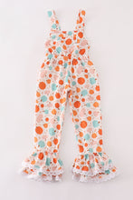 Load image into Gallery viewer, Orange pumpkin print girl jumpsuit
