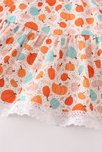 Load image into Gallery viewer, Orange pumpkin print girl dress
