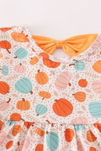 Load image into Gallery viewer, Orange pumpkin print girl dress
