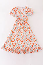 Load image into Gallery viewer, Orange pumpkin print mom dress
